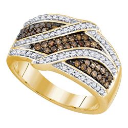 0.72 CTW Brown Color Diamond Ring 10KT Yellow Gold - REF-59Y9X