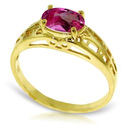 Genuine 1.15 ctw Pink Topaz Ring Jewelry 14KT Yellow Gold - REF-32K3V