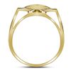 Image 2 : 0.48 CTW Mens Diamond Framed Square Cluster Ring 10KT Yellow Gold - REF-67Y4X