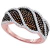 Image 1 : 0.76 CTW Red Color Diamond Ring 10KT Rose Gold - REF-79N4F