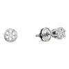 Image 1 : 0.15 CTW Diamond Small Flower Cluster Screwback Earrings 14KT White Gold - REF-19Y4X