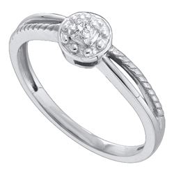 0.05 CTW Diamond Solitaire Bridal Ring 10KT White Gold - REF-8N9F