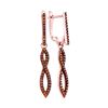 Image 1 : 0.25 CTW Red Color Diamond Dangle Earrings 10KT Rose Gold - REF-28H4M