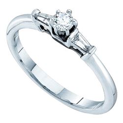 0.19 CTW Diamond Solitaire Bridal Engagement Ring 14KT White Gold - REF-38N9F
