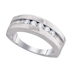 0.50 CTW Mens Diamond Wedding Ring 10KT White Gold - REF-52X4Y