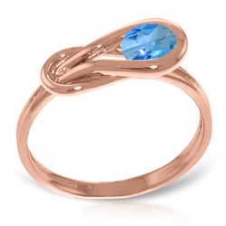 Genuine 0.65 ctw Blue Topaz Ring Jewelry 14KT Rose Gold - REF-47N2R