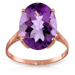 Genuine 7.55 ctw Amethyst Ring Jewelry 14KT Rose Gold - REF-45F3Z