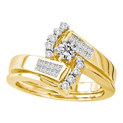 0.50 CTW Diamond Bridal Wedding Engagement Ring 14KT Yellow Gold - REF-89M9H