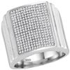 Image 1 : 0.74 CTW Diamond Square Cluster Ring 10KT White Gold - REF-75Y2X