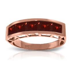 Genuine 2.25 ctw Garnet Ring Jewelry 14KT Rose Gold - REF-54F2Z