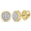Image 1 : 0.05 CTW Diamond Circle Cluster Earrings 10KT Yellow Gold - REF-8M9H