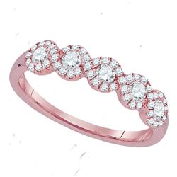 0.50 CTW Diamond Ring 14KT Rose Gold - REF-52K4W
