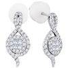 Image 1 : 0.51 CTW Princess Diamond Soleil Spade Cluster Earrings 14KT White Gold - REF-57M2H