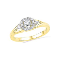 0.30 CTW Diamond Solitaire Bridal Engagement Ring 10KT Yellow Gold - REF-31W4K