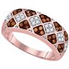 Image 1 : 0.50 CTW Red Color Diamond Checkered Ring 10KT Rose Gold - REF-31Y4X