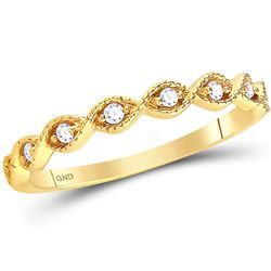 0.10 CTW Diamond Stackable Ring 14KT Yellow Gold - REF-19H4M