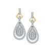 Image 1 : 0.50 CTW Diamond Teardrop Dangle Earrings 10KT Yellow Gold - REF-40H4M