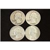 1945,52,58-D & 64 WASHINGTON SILVER QUARTERS