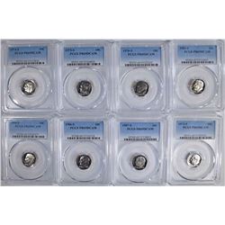 8 ROOSEVELT DIMES PCGS PR-69DCAM