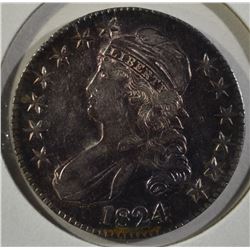 1824 CAPPED BUST HALF DOLLAR  CH.AU+