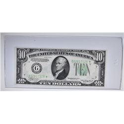 1934 A $10 FEDERAL RESERVE NOTE CHICAGO, IL  CH.AU