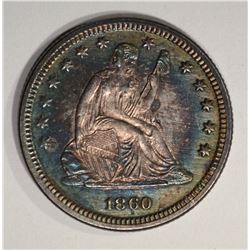1860 SEATED QUARTER  CH BU