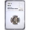 Image 1 : 1955 JEFFERSON NICKEL NGC MS66