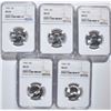 Image 1 : ( 5 ) 1964 WASHINGTON QTR NGC MS65