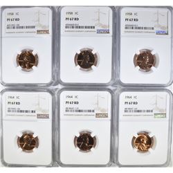 6 LINCOLN CENTS NGC PF-67 RD
