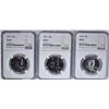 Image 1 : 1957, 61 & 63 FRANKLIN HALF DOLLARS, NGC PF-67