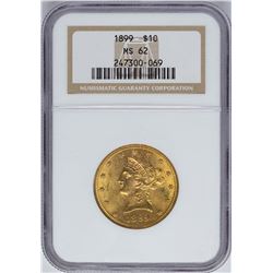 1899 $10 Liberty Head Eagle Gold Coin NGC MS62
