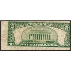 1950A $5 Federal Reserve Note Misalignment ERROR