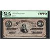 Image 1 : 1864 $50 Confederate States of America Note T-66 PCGS Choice About New 58PPQ