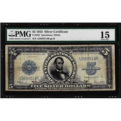 1923 $5 Porthole Silver Certificate Note Fr.282 PMG Choice Fine 15