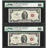 Image 1 : Lot of (2) Consecutive 1953B $2 Legal Tender Notes Fr.1511 PMG Gem Uncirculated