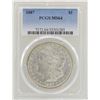 Image 1 : 1887 $1 Morgan Silver Dollar Coin PCGS MS64