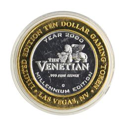 .999 Silver The Venetian Las Vegas, NV $10 Casino Limited Edition Gaming Token