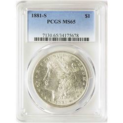 1881-S $1 Morgan Silver Dollar Coin PCGS MS65