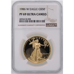 1986-W $50 American Gold Eagle Coin NGC PF69 Ultra Cameo