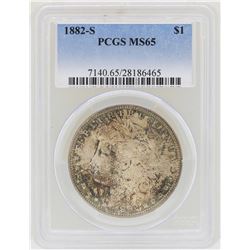 1882-S $1 Morgan Silver Dollar Coin PCGS MS65