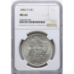 1884-O $1 Morgan Silver Dollar Coin NGC MS63