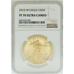 2010-W $50 American Gold Eagle Coin NGC PF70 Ultra Cameo