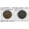 Image 1 : Lot of (2) 1837 Hard Times Tokens