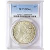 Image 1 : 1887 $1 Morgan Silver Dollar Coin PCGS MS63