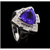 Image 4 : 14KT White Gold 5.59 ctw Tanzanite and Diamond Ring