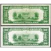 Image 2 : Lot of (2) 1928A & 1928B $20 Federal Reserve Notes