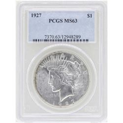 1927 $1 Peace Silver Dollar Coin PCGS MS63