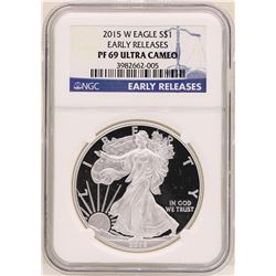 2015 $1 American Silver Eagle Coin NGC PF69 Ultra Cameo