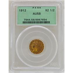 1912 $2 1/2 Indian Head Quarter Eagle Gold Coin PCGS AU58