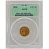 Image 1 : 1912 $2 1/2 Indian Head Quarter Eagle Gold Coin PCGS AU58